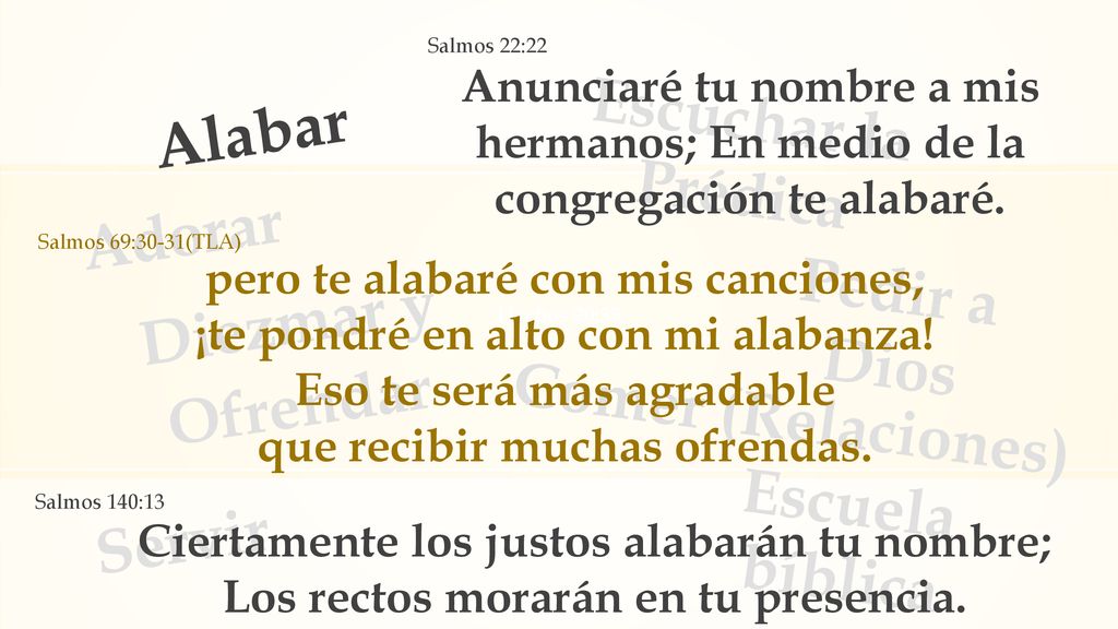 Escuchar la Prédica Alabar Adorar Pedir a Dios Diezmar y Ofrendar