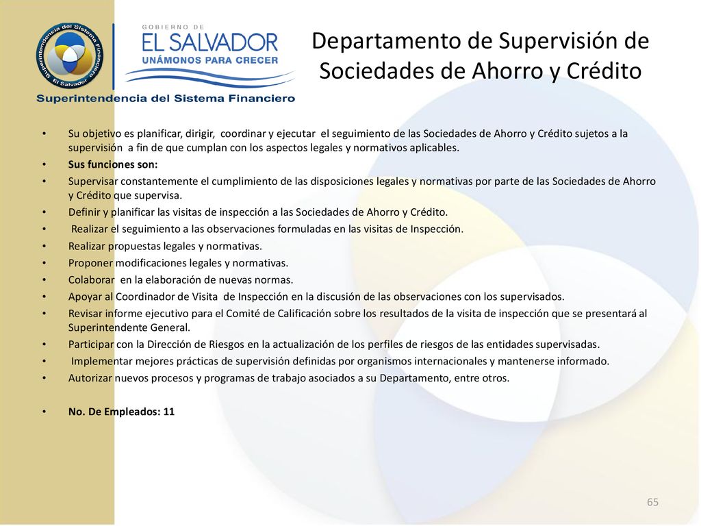 Departamento de Supervisión de Sociedades de Ahorro y Crédito