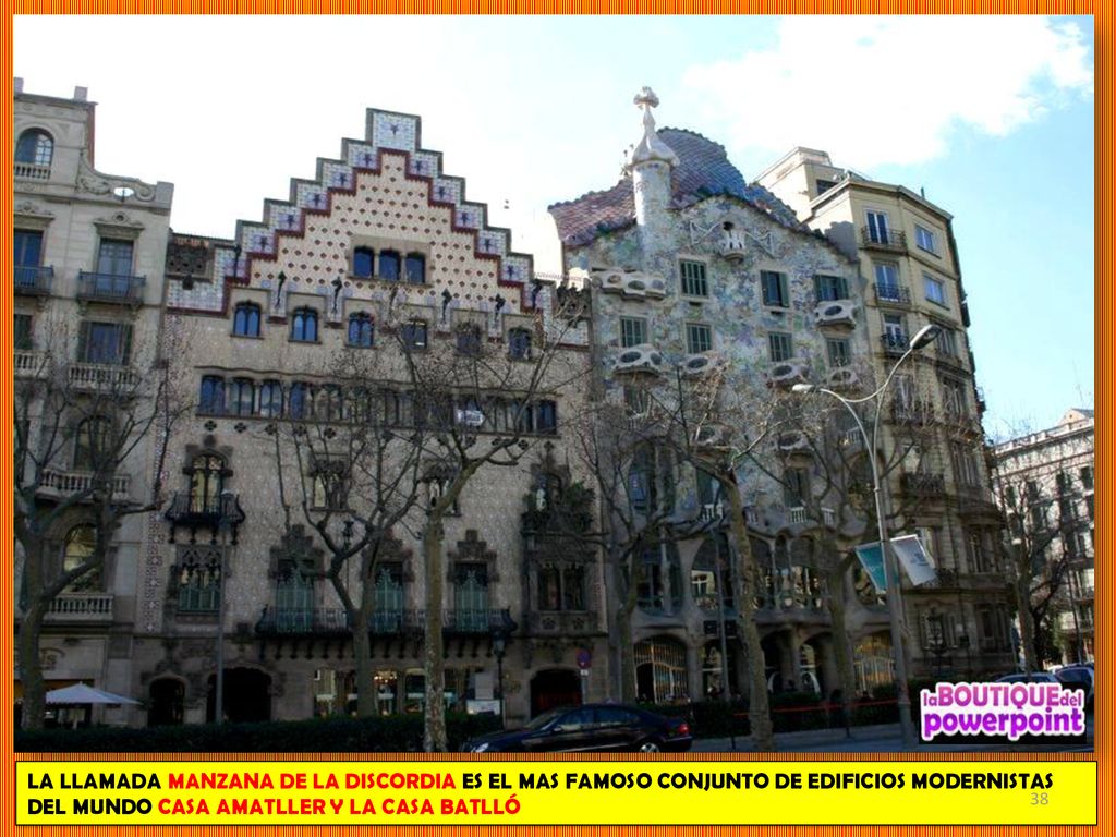 LA LLAMADA MANZANA DE LA DISCORDIA ES EL MAS FAMOSO CONJUNTO DE EDIFICIOS MODERNISTAS DEL MUNDO CASA AMATLLER Y LA CASA BATLLÓ