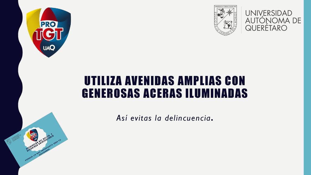 Utiliza avenidas amplias con generosas aceras iluminadas Así evitas la delincuencia.