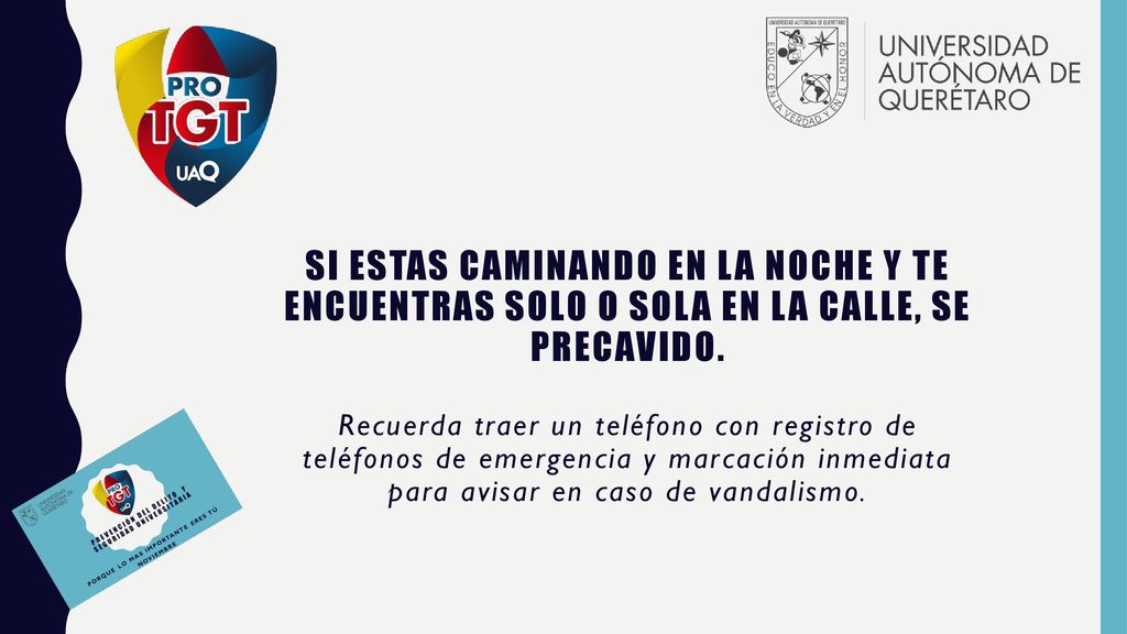 si estas caminando en la noche y te encuentras solo o sola en la calle, se precavido.