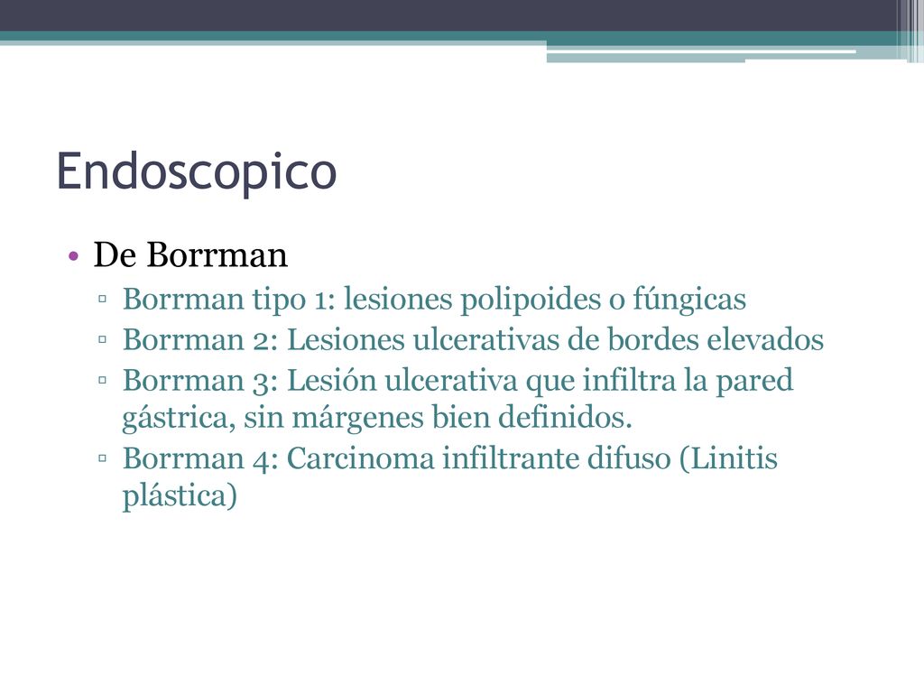 Endoscopico De Borrman Borrman tipo 1: lesiones polipoides o fúngicas