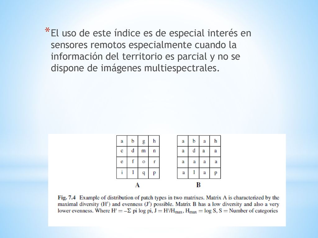El uso de este índice es de especial interés en sensores remotos especialmente cuando la información del territorio es parcial y no se dispone de imágenes multiespectrales.