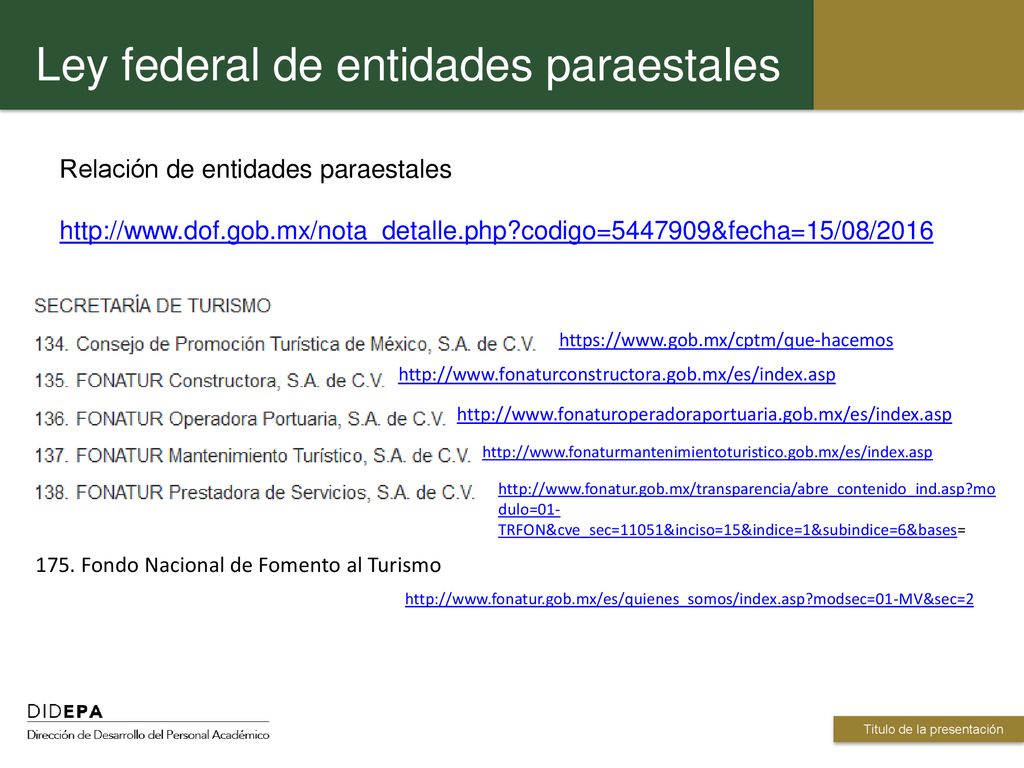 Ley federal de entidades paraestales