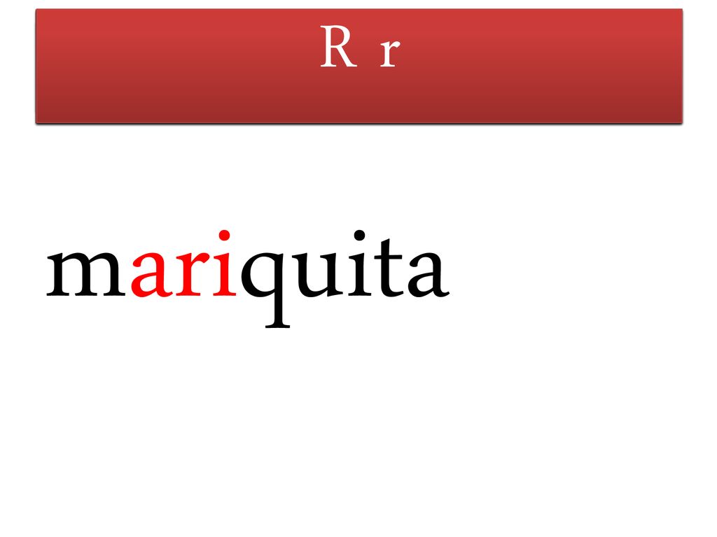 M m F f R r T t L l S s P p mariquita