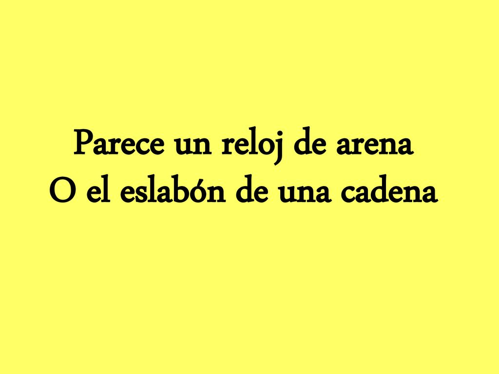 Parece un reloj de arena O el eslabón de una cadena