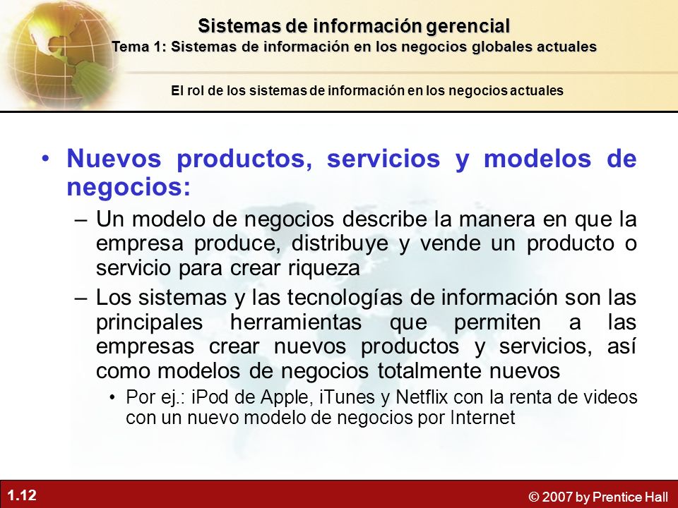 Nuevos productos, servicios y modelos de negocios: