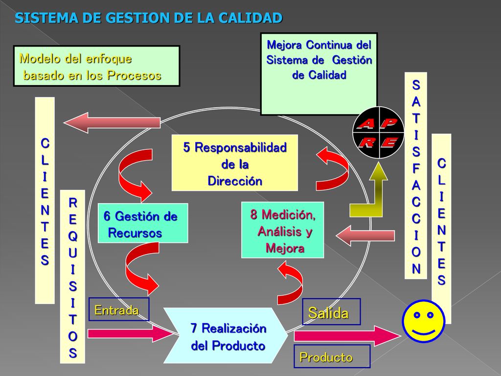 Salida SISTEMA DE GESTION DE LA CALIDAD Modelo del enfoque