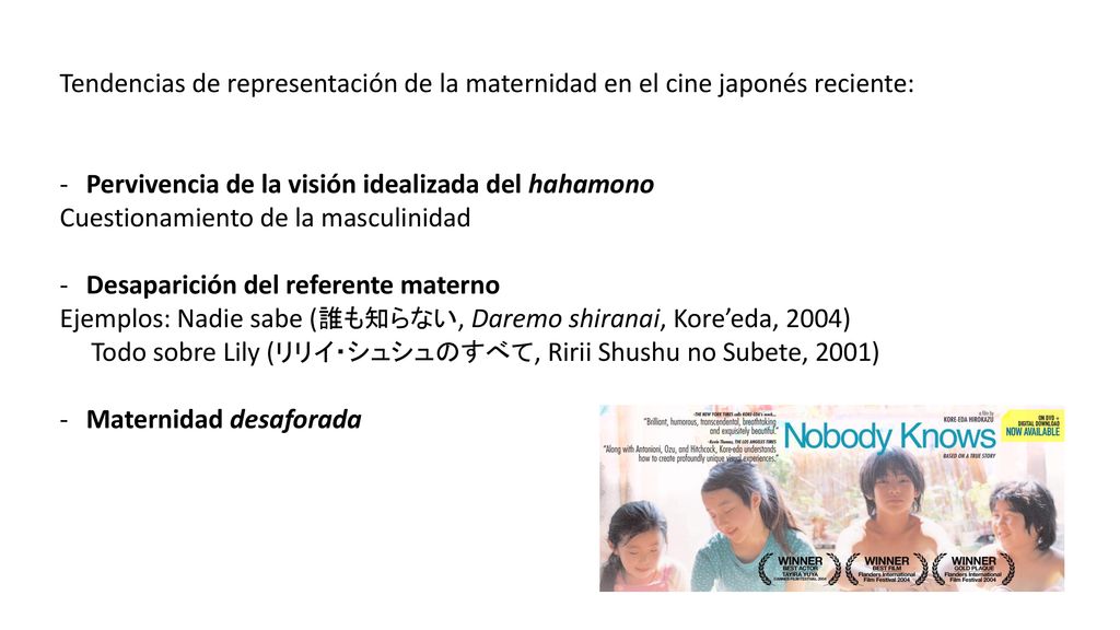 Tendencias de representación de la maternidad en el cine japonés reciente: