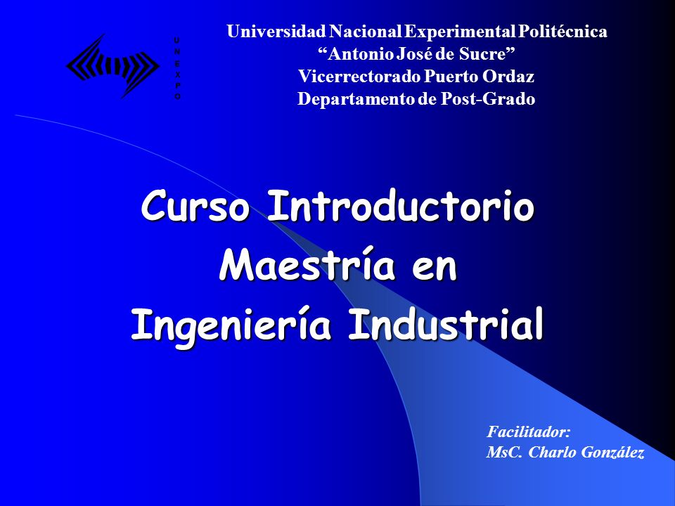 Curso Introductorio Maestría en Ingeniería Industrial