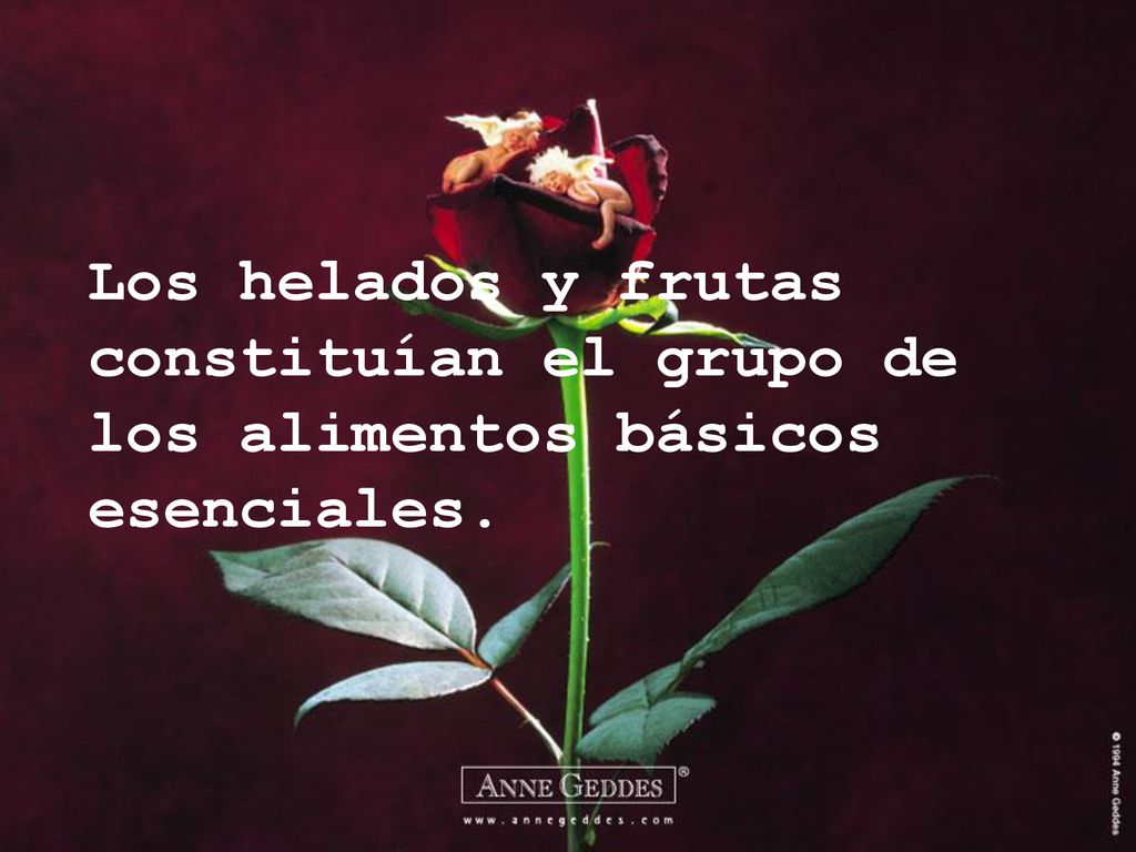 Los helados y frutas constituían el grupo de los alimentos básicos esenciales.