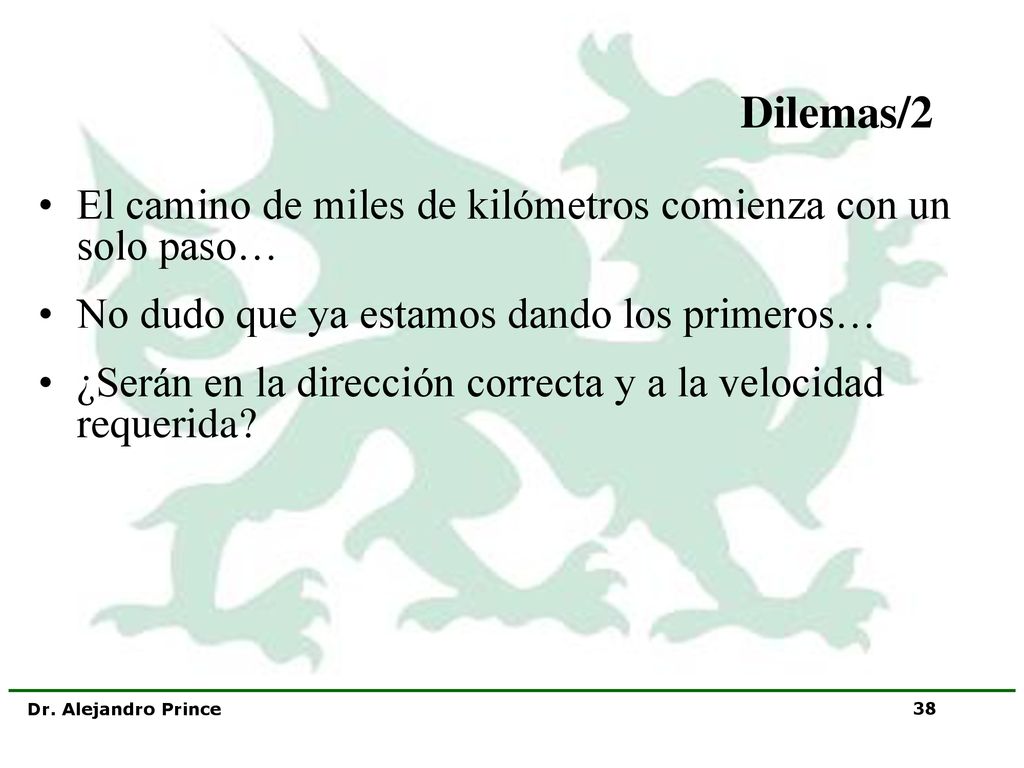 Dilemas/2 El camino de miles de kilómetros comienza con un solo paso…