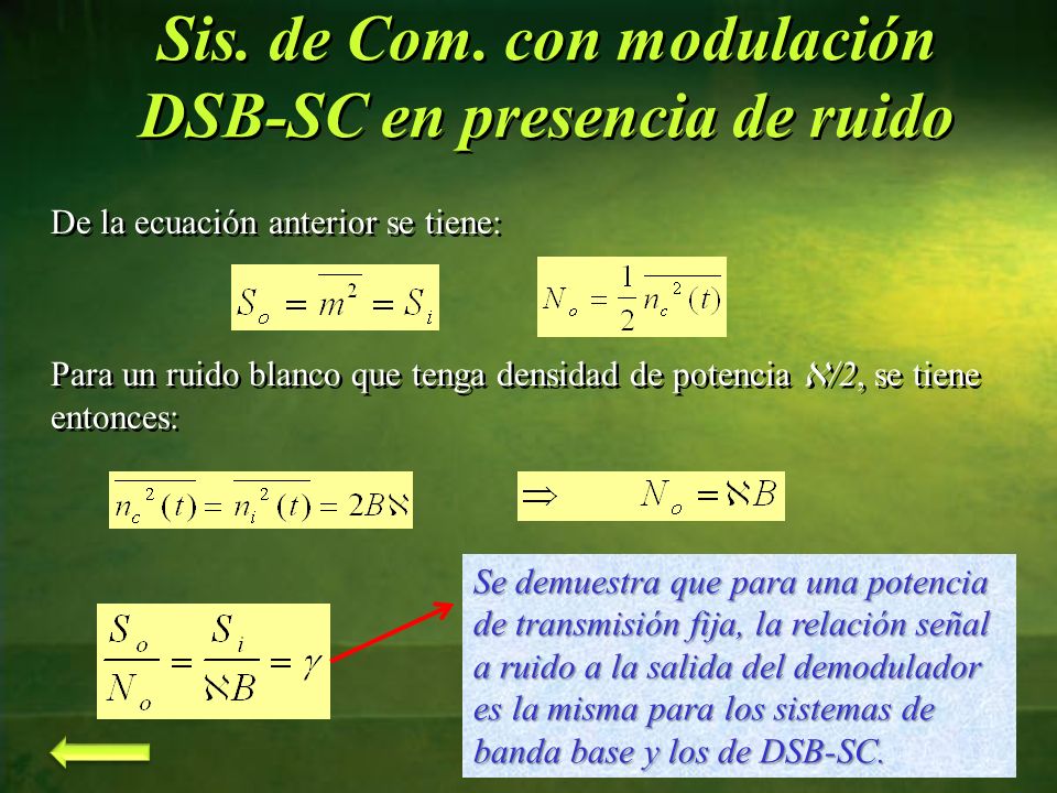 Sis. de Com. con modulación DSB-SC en presencia de ruido