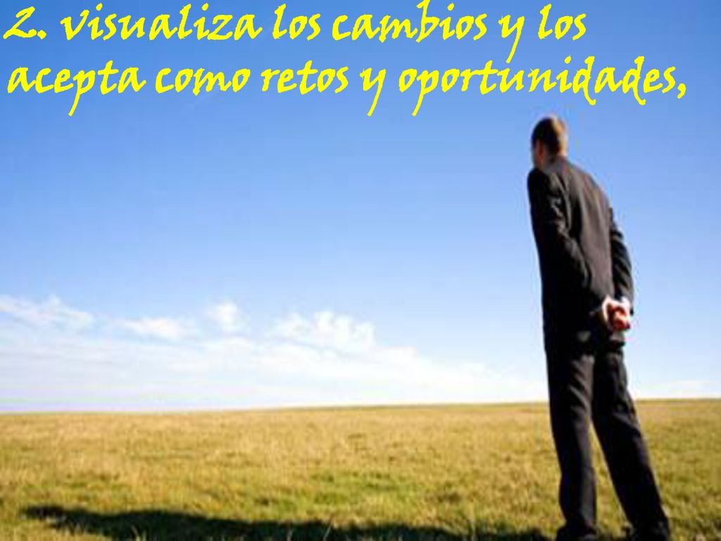 2. visualiza los cambios y los acepta como retos y oportunidades,