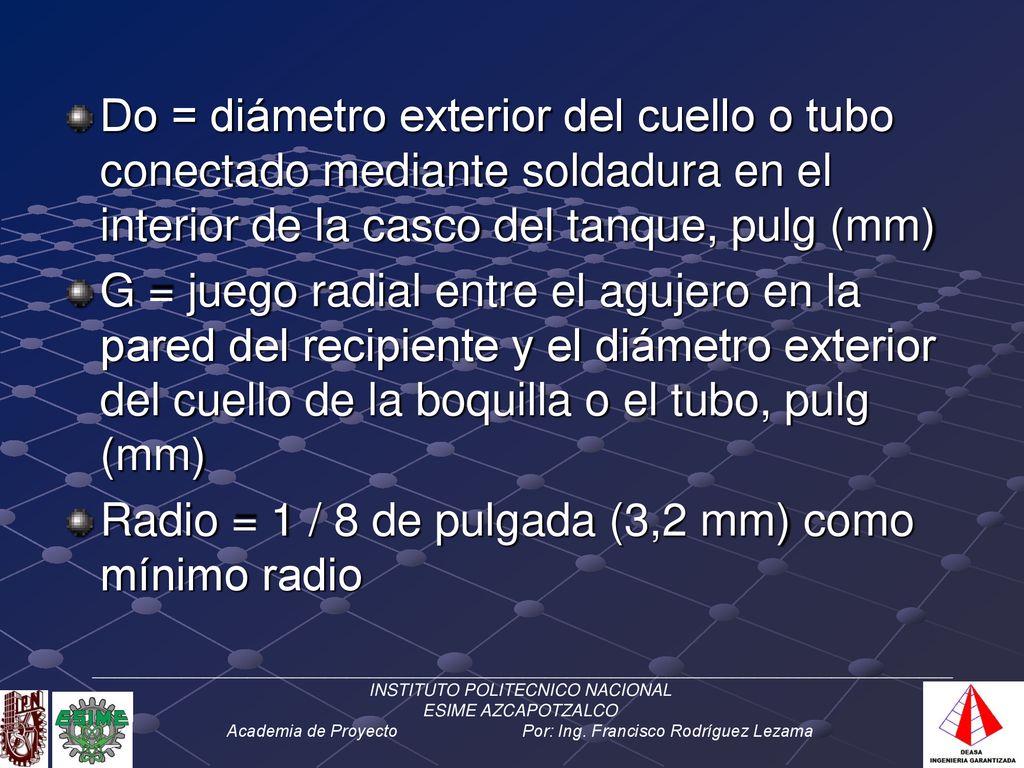 Radio = 1 / 8 de pulgada (3,2 mm) como mínimo radio