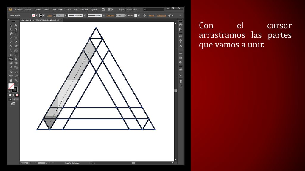 Con el cursor arrastramos las partes que vamos a unir.