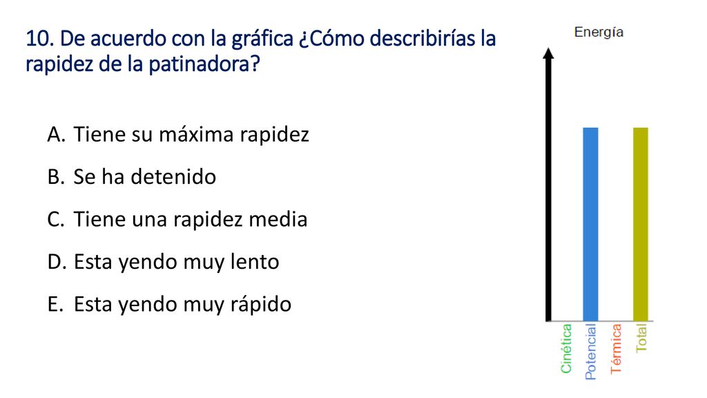 Tiene su máxima rapidez Se ha detenido Tiene una rapidez media