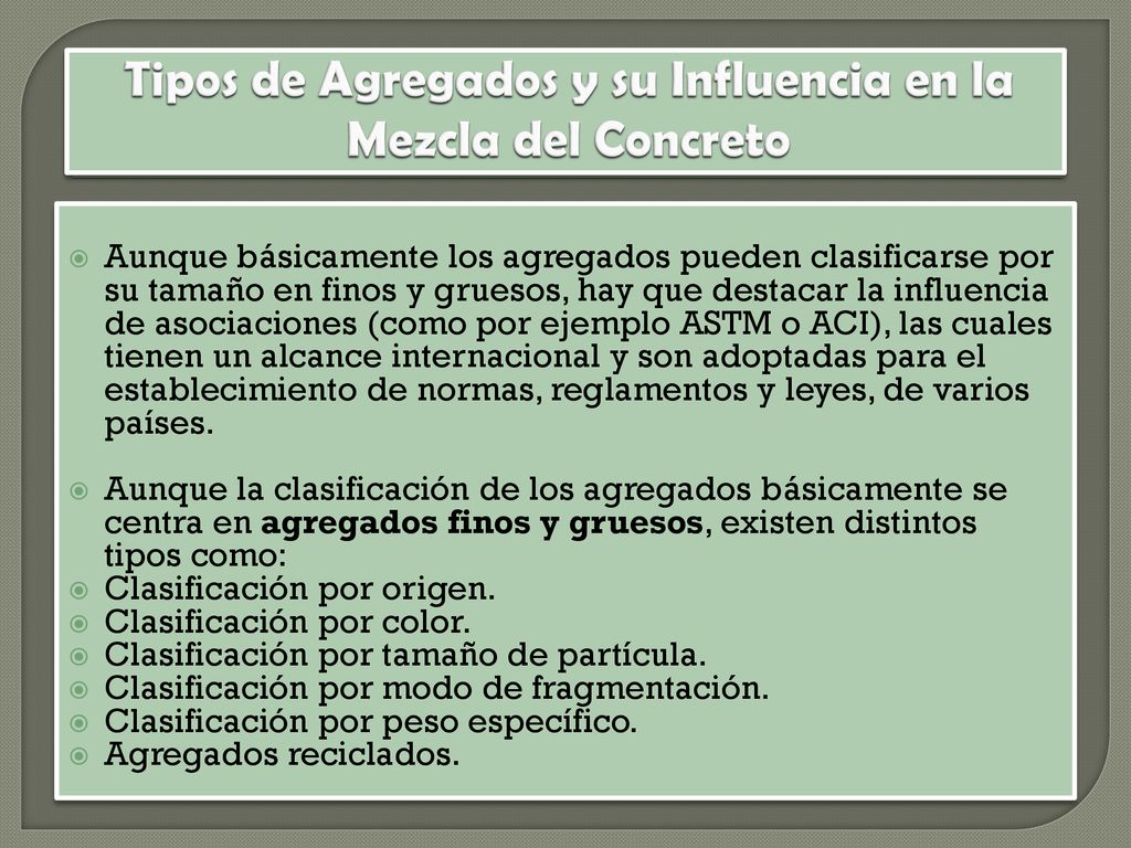Tipos de Agregados y su Influencia en la Mezcla del Concreto