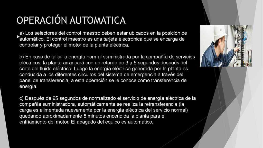 OPERACIÓN AUTOMATICA a) Los selectores del control maestro deben estar ubicados en la posición de.