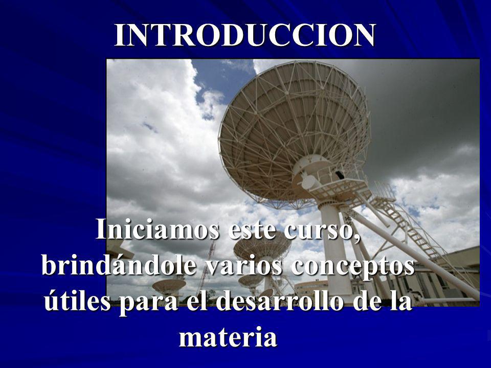 INTRODUCCION Iniciamos este curso, brindándole varios conceptos útiles para el desarrollo de la materia.