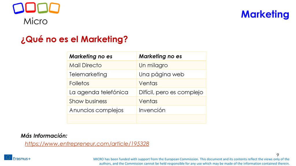 Marketing ¿Qué no es el Marketing Más Información:
