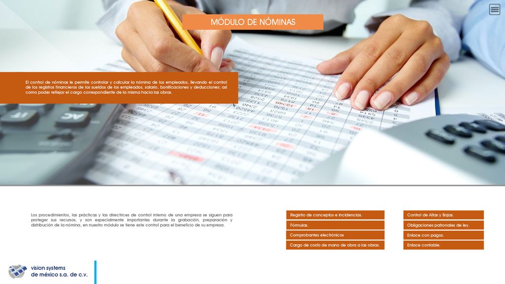 MÓDULO DE NÓMINAS vision systems de méxico s.a. de c.v.