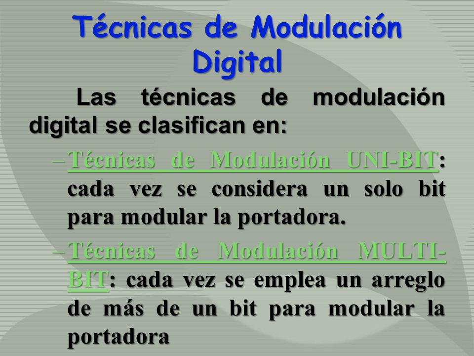Técnicas de Modulación Digital