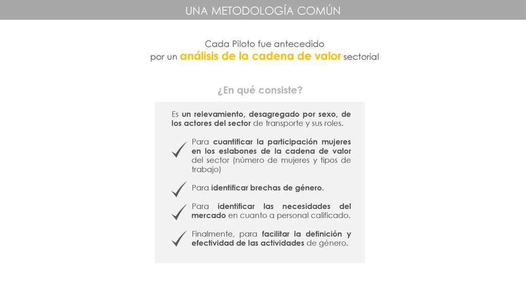 UNA METODOLOGÍA COMÚN ¿En qué consiste Cada Piloto fue antecedido