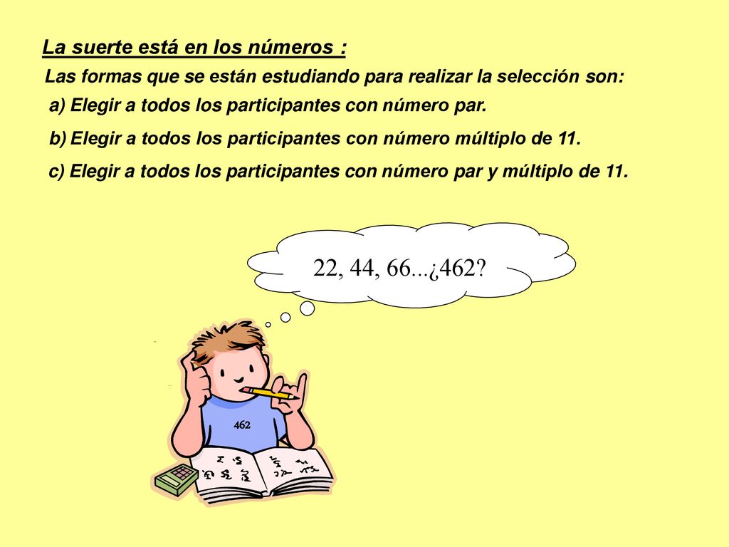 b) Elegir a todos los participantes con número múltiplo de 11.