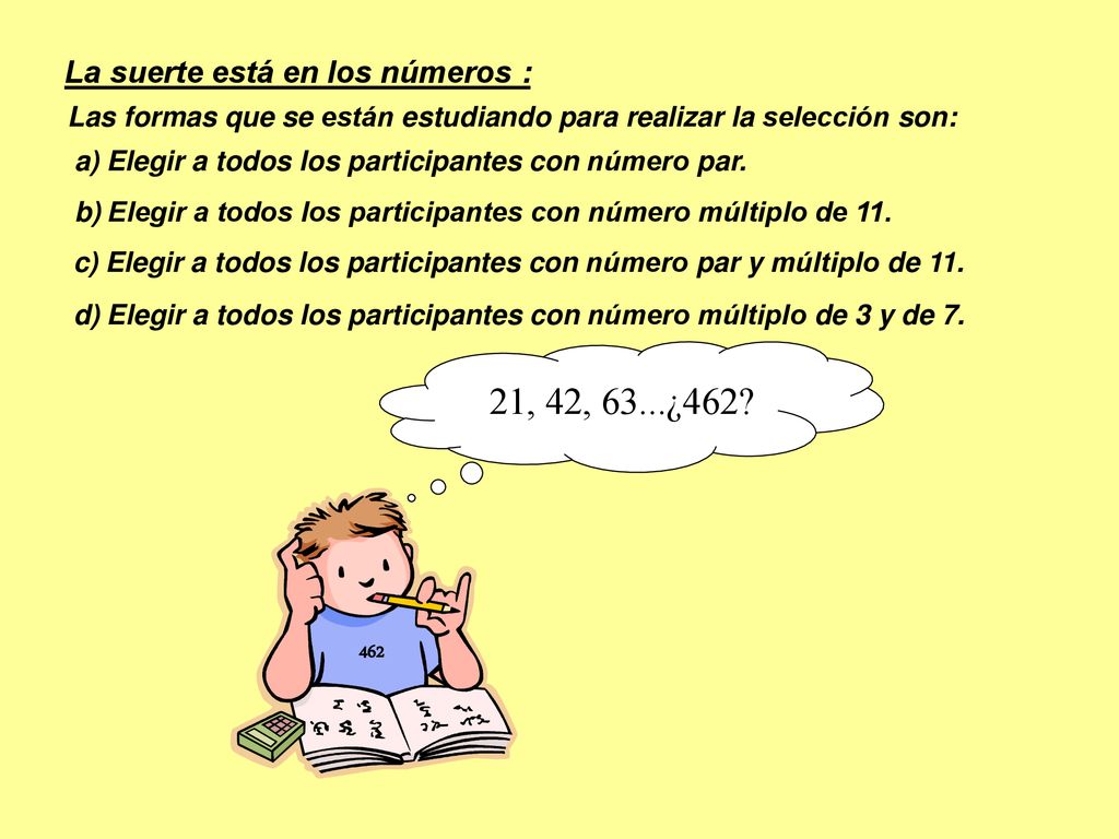 b) Elegir a todos los participantes con número múltiplo de 11.