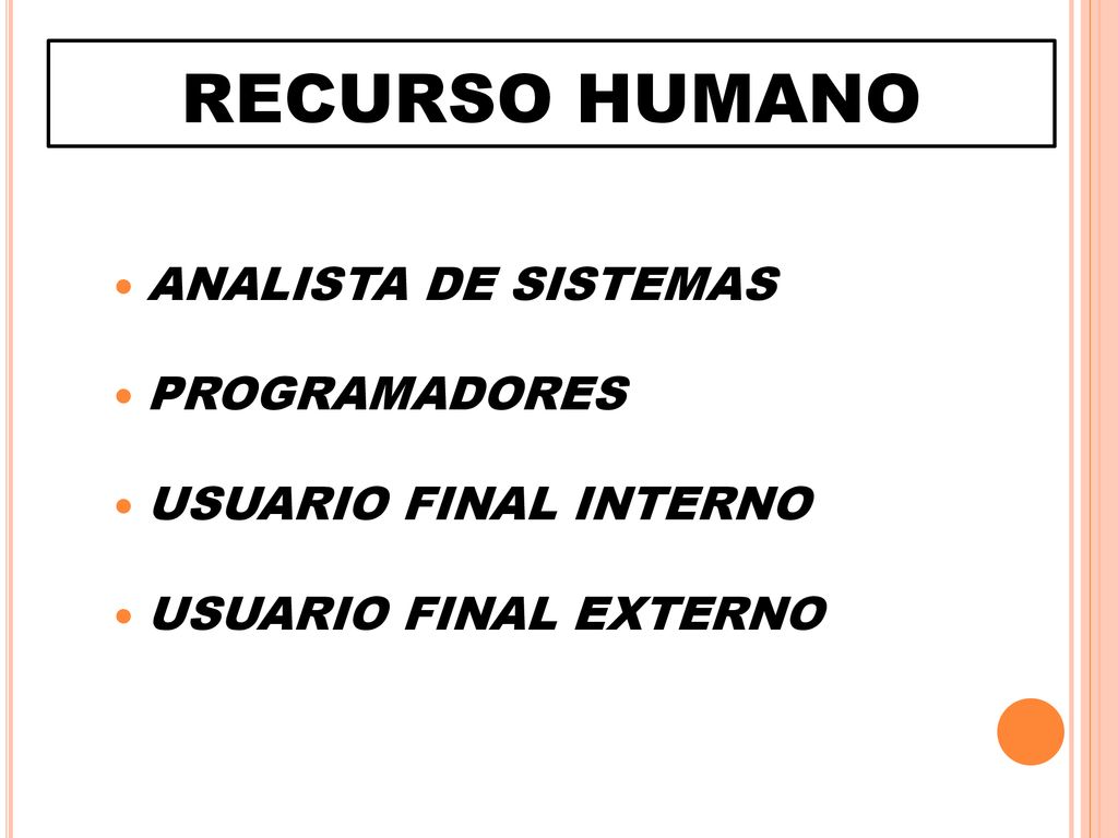 RECURSO HUMANO ANALISTA DE SISTEMAS PROGRAMADORES