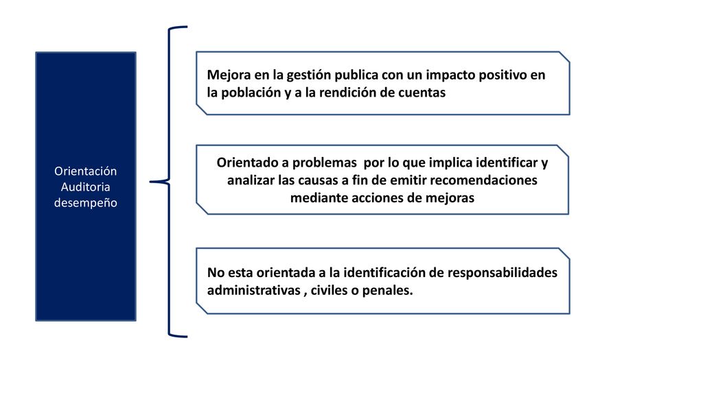 Orientación Auditoria desempeño. Mejora en la gestión publica con un impacto positivo en la población y a la rendición de cuentas.