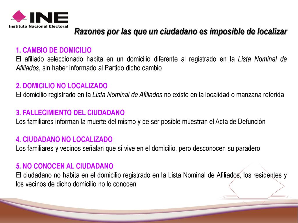 Razones por las que un ciudadano es imposible de localizar