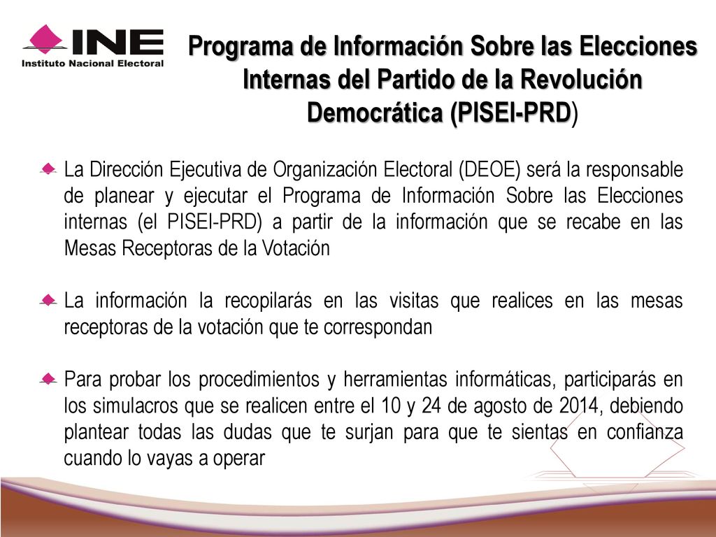 Programa de Información Sobre las Elecciones Internas del Partido de la Revolución Democrática (PISEI-PRD)