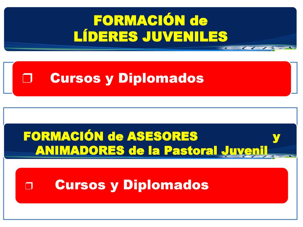 FORMACIÓN de ASESORES y ANIMADORES de la Pastoral Juvenil