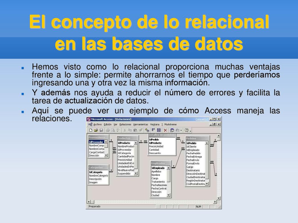 El concepto de lo relacional en las bases de datos