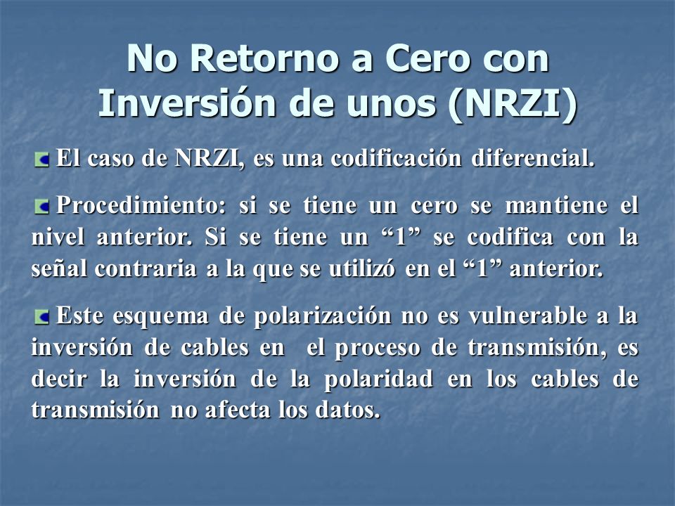 No Retorno a Cero con Inversión de unos (NRZI)