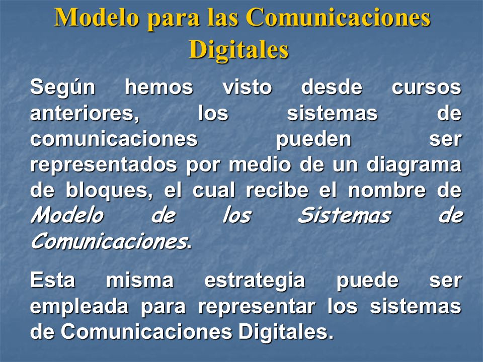 Modelo para las Comunicaciones Digitales