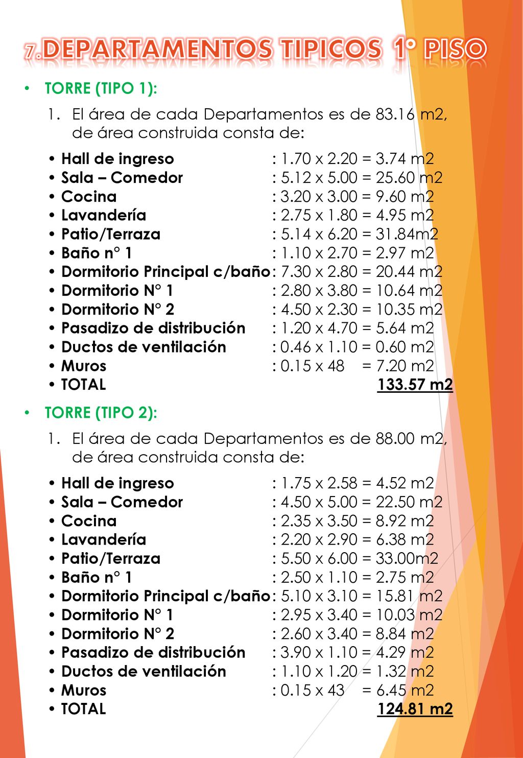 1 7.DEPARTAMENTOS TIPICOS ° PISO TORRE (TIPO 1):