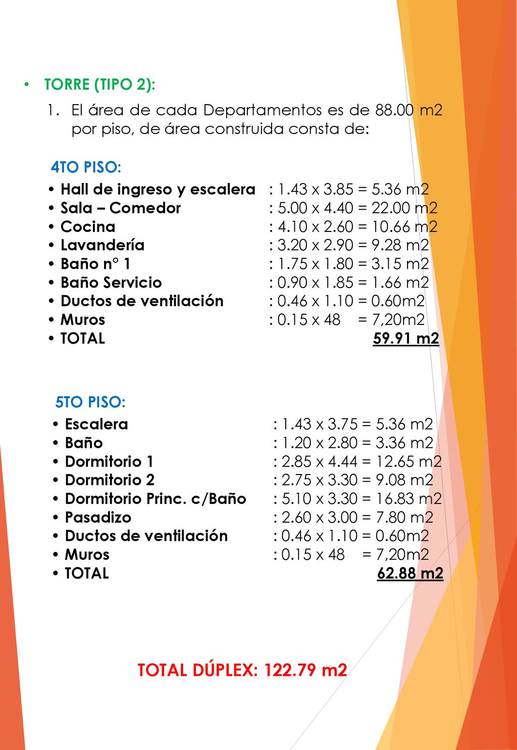 TOTAL DÚPLEX: m2 TORRE (TIPO 2):