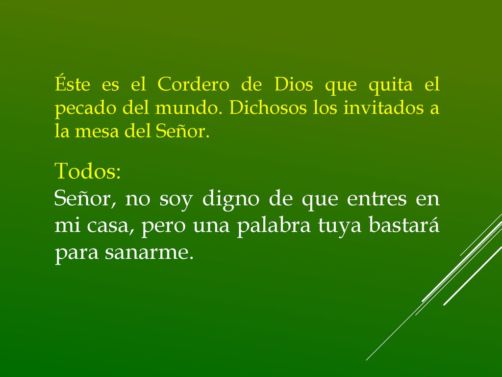 Éste es el Cordero de Dios que quita el pecado del mundo