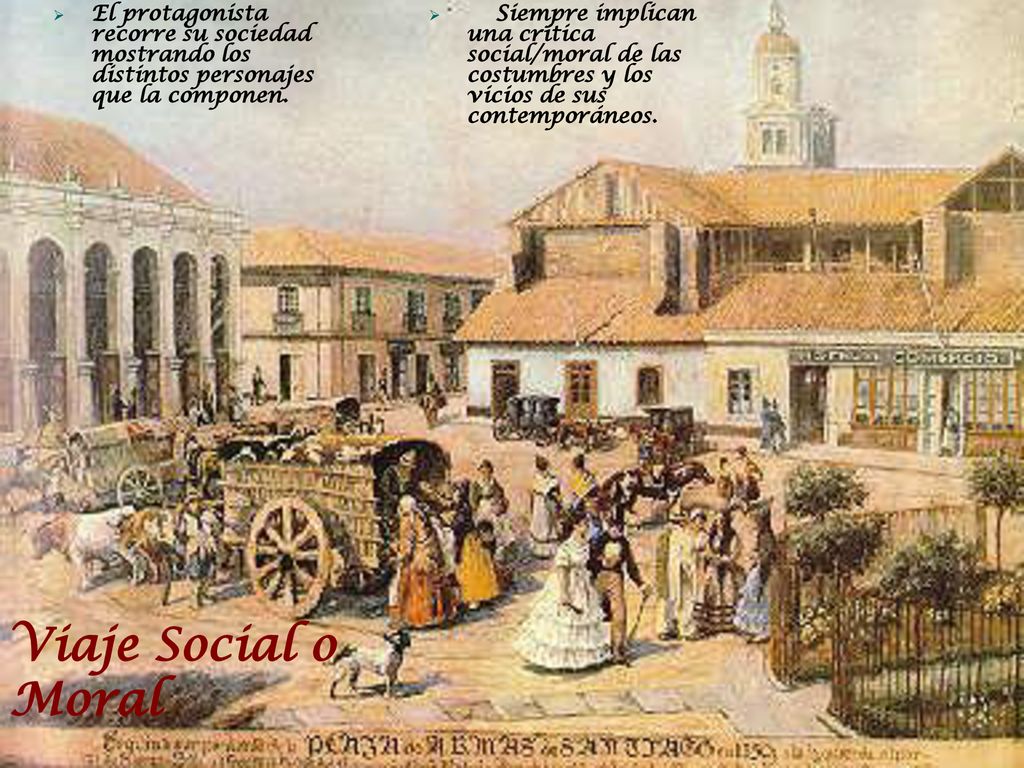 El protagonista recorre su sociedad mostrando los distintos personajes que la componen.