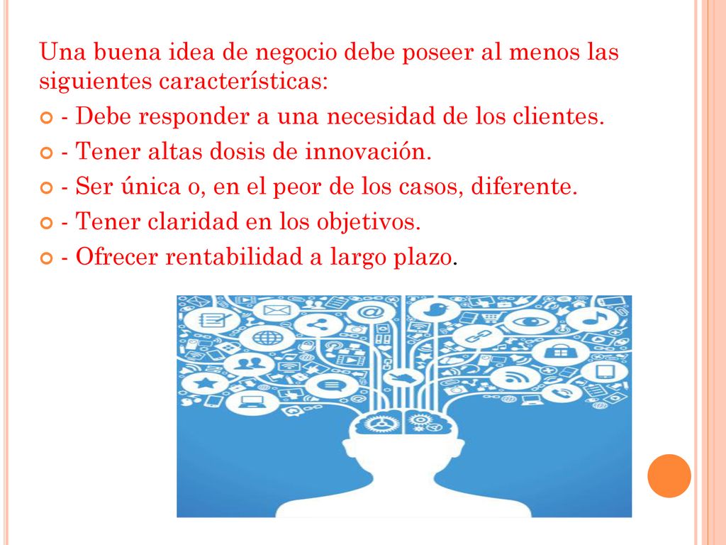 Una buena idea de negocio debe poseer al menos las siguientes características: