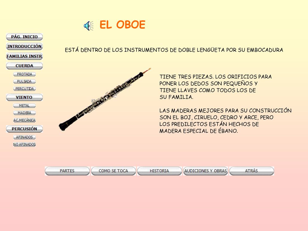 ESTÁ DENTRO DE LOS INSTRUMENTOS DE DOBLE LENGÜETA POR SU EMBOCADURA