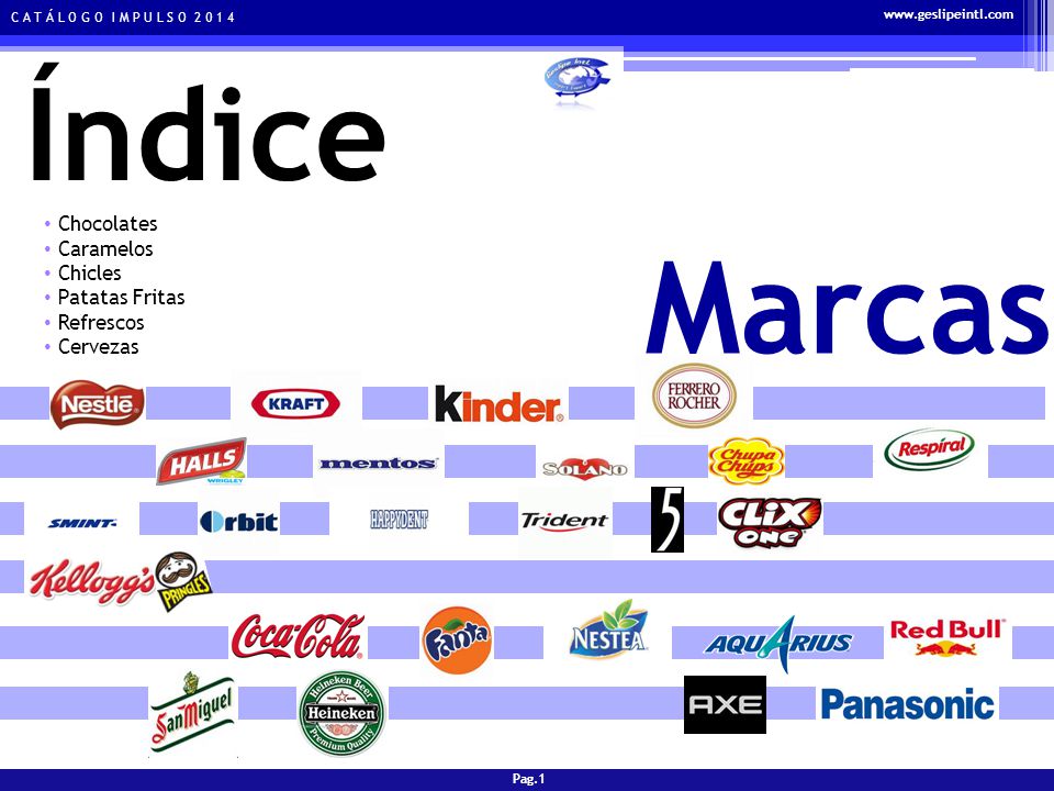 Índice Marcas Chocolates Caramelos Chicles Patatas Fritas Refrescos