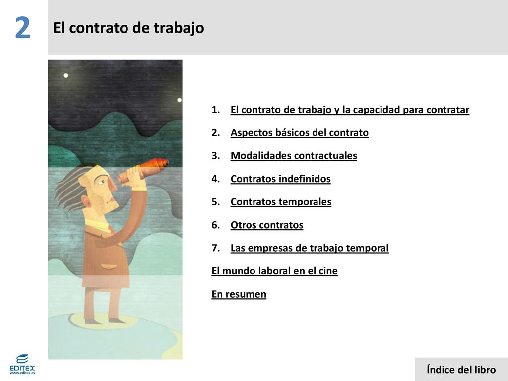 2 El contrato de trabajo. El contrato de trabajo y la capacidad para contratar. Aspectos básicos del contrato.