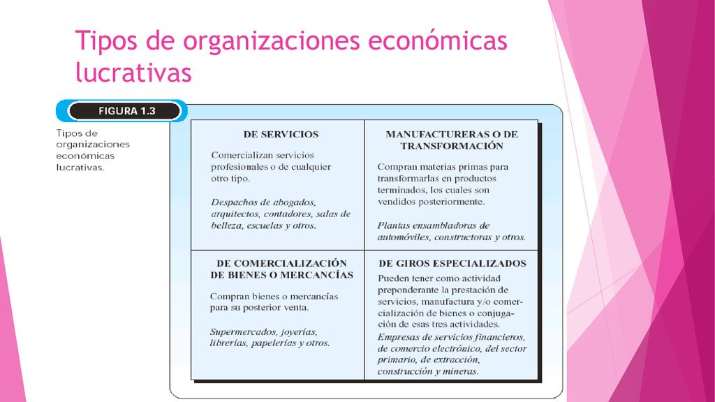 Tipos de organizaciones económicas lucrativas
