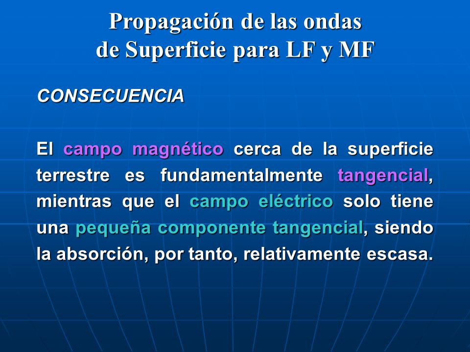 Propagación de las ondas de Superficie para LF y MF