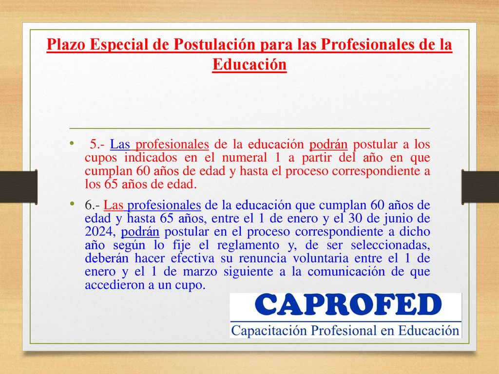 Plazo Especial de Postulación para las Profesionales de la Educación