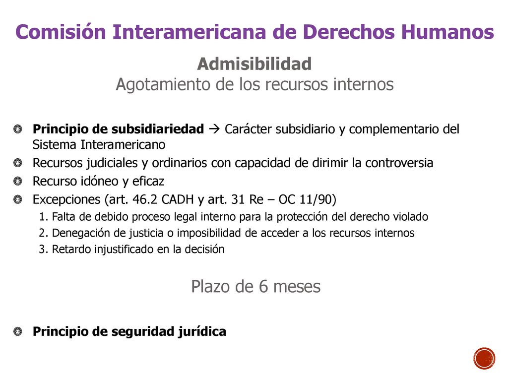 Comisión Interamericana de Derechos Humanos Admisibilidad Agotamiento de los recursos internos